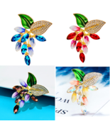 Rhinestone Flower Brooches Beautiful Enamel Grapes Pin (4 Colors to Choo... - £10.93 GBP