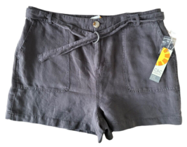 C&amp;C California Women&#39;s Linen Lyocell Blend Shorts w/Belt &amp; Pockets Size XL Brown - £15.56 GBP