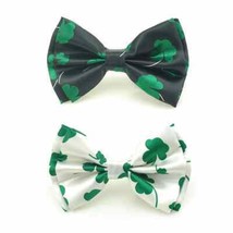 PAIR OF SHAMROCK CLOVER ST PATRICKS DAY BOW TIE BOWTIE ADJUSTABLE ONE SI... - $292.85 MXN