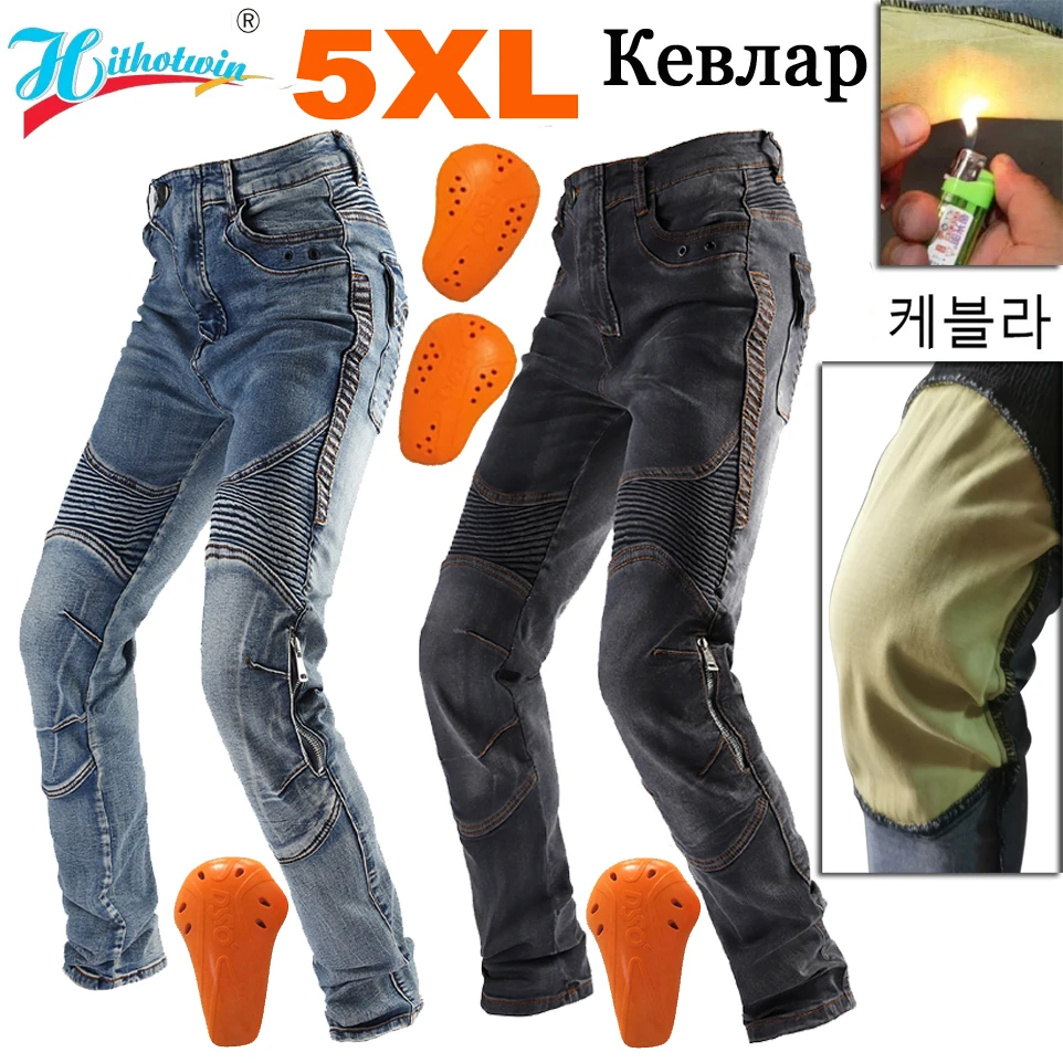 5XL 4XL 3XL 2XL Men Aramid Motorcycle jeans Moto Pants Protective Gear R... - £99.89 GBP+