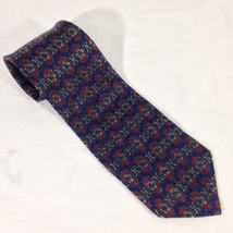 Bill Blass  Men&#39;s Necktie Blue/Red Geometric 59 x 3.75 Used - $5.99