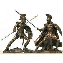 Hector &amp; Achilles Greek Mythology Heros Cold Cast Βronze statues 12.5cm/5inches - £93.34 GBP
