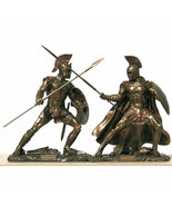 Hector &amp; Achilles Greek Mythology Heros Cold Cast Βronze statues 12.5cm/... - £92.80 GBP