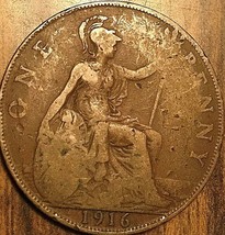 1916 Uk Gb Great Britain One Penny - £1.37 GBP