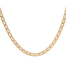 5.5 mm 10K Yellow Semi Hollow Anchor Chain Necklace - £497.14 GBP