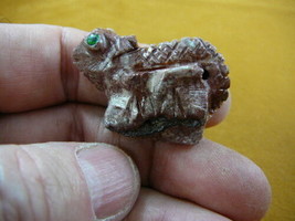Y-LIZ-CH-19) CHAMELEON LIZARD carving SOAPSTONE Peru FIGURINE stone love... - $8.59