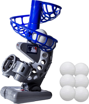 Electronic Baseball Pitching Machine Height Adjustable Plastic Blue &amp; Silver NEW - £36.46 GBP