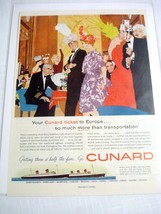 Go Cunard 1960 Ocean Liner Color Ad - £7.85 GBP