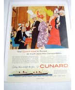 Go Cunard 1960 Ocean Liner Color Ad - £7.87 GBP