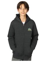 Quiksilver Boys Girls Hoodie Black Full Zip Plush Lined Active Long Sleeves - $835.59 MXN