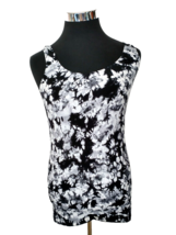 Rock &amp; Republic Tank Top Juniors Size Medium Tie Dye Black Gray  Nylon S... - £11.99 GBP