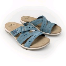 Earth Origins Suede Slide Sandals Savoy Shantel Moroccan Blue Size 8.5 New  - $35.63