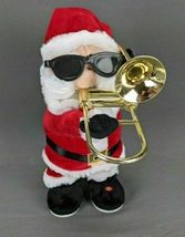 Gemmy Santa Claus Trombone Christmas Jazz Saints Go Marching In Animated Video - £55.00 GBP