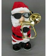 Gemmy Santa Claus Trombone Christmas Jazz Saints Go Marching In Animated... - £52.63 GBP