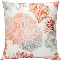 Tiger Beach Pink Coral Throw Pillow 21x21, with Polyfill Insert - £39.92 GBP