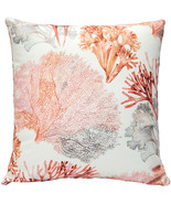 Tiger Beach Pink Coral Throw Pillow 21x21, with Polyfill Insert - £39.92 GBP