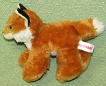 AURORA WORLD MINI FLOPSIES 6&quot; FOX BEANBAG STUFFED ANIMAL PLUSH TAN WHITE... - $5.63