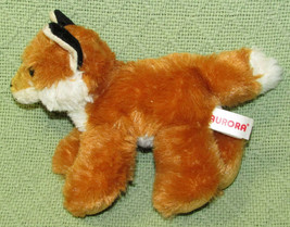Aurora World Mini Flopsies 6&quot; Fox B EAN Bag Stuffed Animal Plush Tan White Black - £4.50 GBP