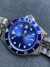  Vintage TAG HEUER 1000 980.613 Rare Sunburst Blue Dial 844 Monnin Style Watch - £745.45 GBP