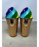 Absolut Elyx Rainbow Drinking Cup Tumbler Reusable Barware Copper with L... - $29.69