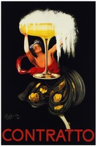7558.Conratto.Woman celebrating tall champagne glass.POSTER.art wall decor - £13.66 GBP+