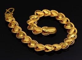 AWESOME 22 K YELLOW GOLD BRACELET UNISEX BEAUTIFUL LOTUS CHAIN BRACELET ... - £1,033.25 GBP+