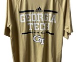 Adidas Georgia Tech Basketball T Shirt Mens Size S Gold Short Sleeved Cr... - £9.30 GBP