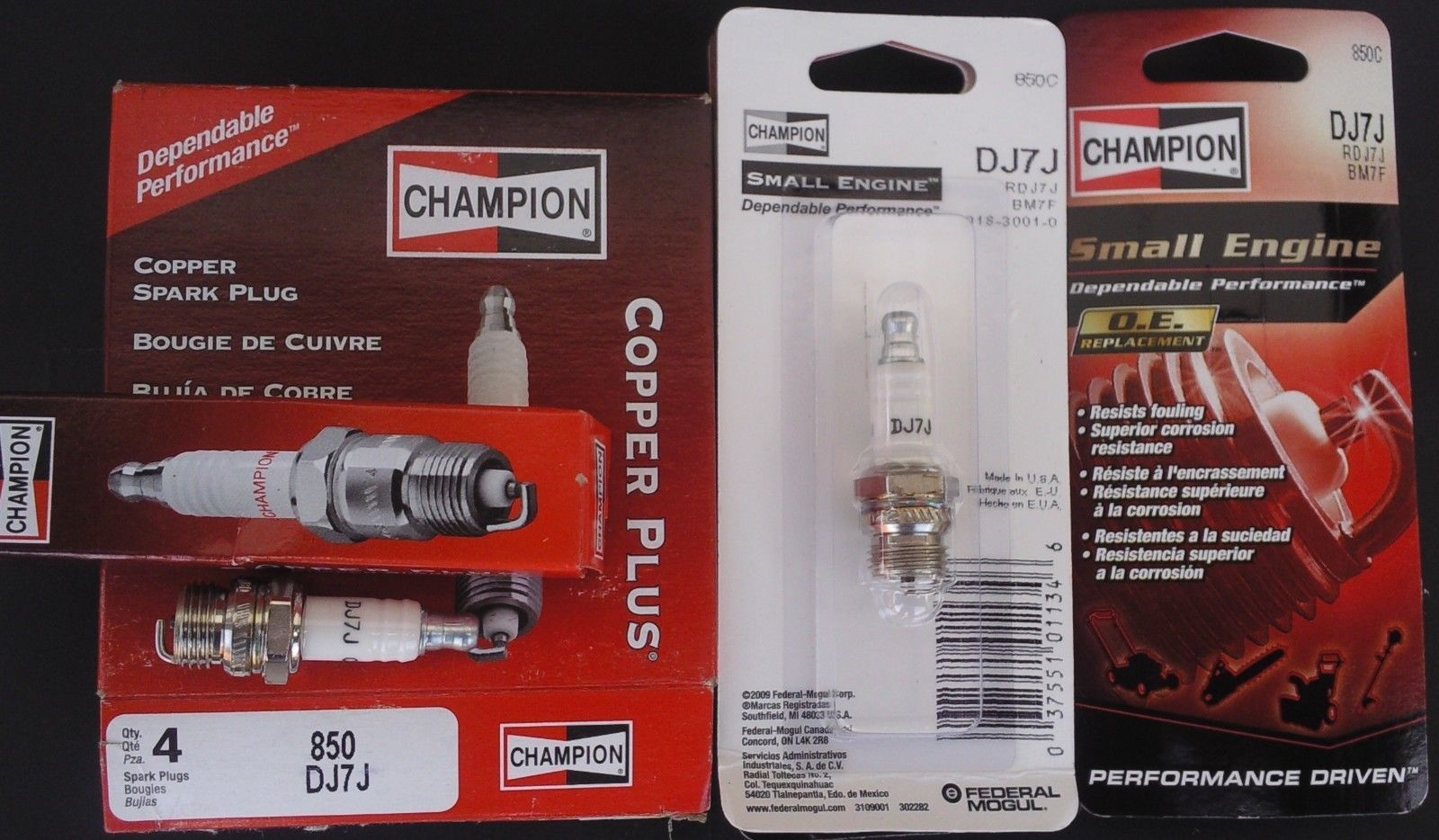 Champion Spark Plug DJ7J #850 Replaces: RDJ7J BM7F, SELECT: Box, Card or... - $4.25+