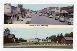Lindsborg Kansas Postcard Little Sweden USA Downtown West Kentuck  - £9.41 GBP