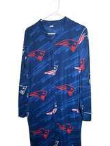 NFL Adult Size Medium One Piece Pajamas PJs Blue New England Patriots Fo... - $18.66