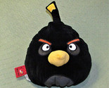 12&quot; ANGRY BIRDS BLACK BOMBER BIRD ROVIO YELLOW BEAK STUFFED ANIMAL PLUSH... - £17.96 GBP