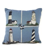 Lighthouse Tapestry Throw Pillow 16 x 16 Inches Riverside Decorative Mad... - £15.56 GBP