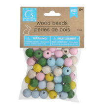 New 4 Lot Easter Pastel Wooden Beads, 60-ct. 240 Beads altogether! 15 mm... - $22.45