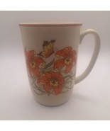 Mug with orange daylily pattern and yellow &amp; orange butterfly - $12.26 CAD