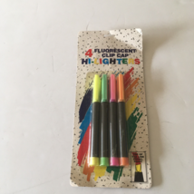 Vintage 4 fluorescent color clip cap highlighters still in original package - $24.70