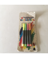 Vintage 4 fluorescent color clip cap highlighters still in original package - $24.70