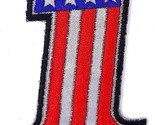 USA Number 1 Flag Reflective Iron On Sew On Embroidered Patch 2&quot; X 3&quot; - £4.71 GBP
