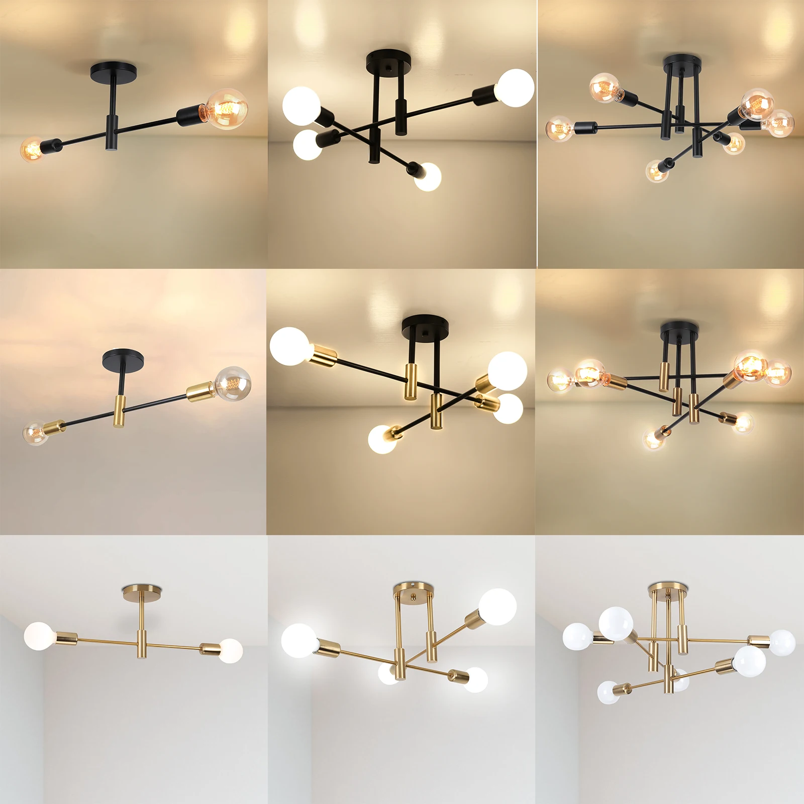 Gold led ceiling chandeliers indoor lighting fixtures for bedroom living room cloakroom thumb200