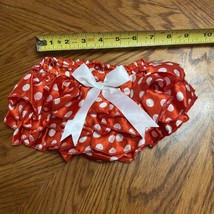 NEW Baby Satin Ruffle Bow Bloomer Polka Dot Diaper Cover ~ Size S  0-3 Mo. - $5.90