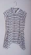 Meadow Rue Women&#39;s Black And White Sheer Blouse Size M - $174.82 MXN