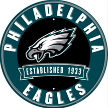 Philadelphia Eagles NFL Licensed Embossed 12&quot; Diameter Circular Sign NEW! - £13.38 GBP
