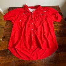 Columbia PFG Bahama II Short Sleeve Fishing Shirt Mens 3XT Red FT7047 Bu... - $34.65