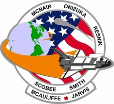 x2 10cm Shaped Vinyl Stickers STS-51L space shuttle nasa exploration laptop - £4.42 GBP
