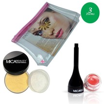 MicaBeauty Full Size Foundation MF4 Honey+Tinted Lip Balm+Cosmetic Bag - £40.89 GBP