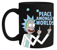 Rick and Morty Rick Peace Among Worlds 12 oz. Ceramic Coffee Mug NEW BOXED - £7.06 GBP