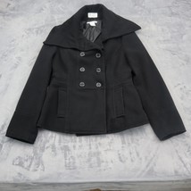 Charlotte Russe Jacket Womens Large Black Casual Lightweight Pea Coat - £20.20 GBP