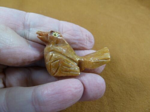 (y-BIR-SO-7) little tan SONGBIRD BIRD stone soapstone CARVING PERU love ... - $8.59