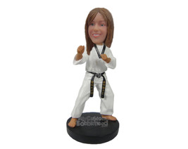 Custom Bobblehead Attractive Karate Gal Ready For A Fight - Sports &amp; Hobbies Box - £70.10 GBP