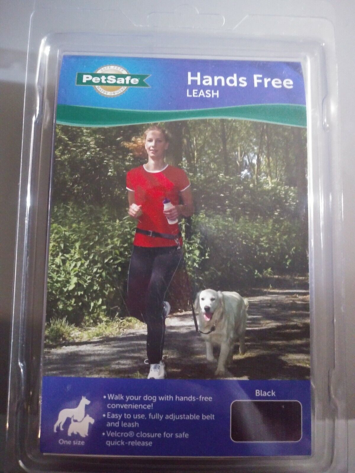 New PetSafe Hands Free Dog Leash Black Nylon Adjustable One size Adjusts 31"-53" - $17.03
