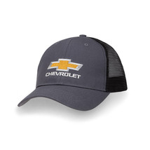Chevrolet Bowtie Dark Gray and Black Mesh Trucker Hat - £23.59 GBP